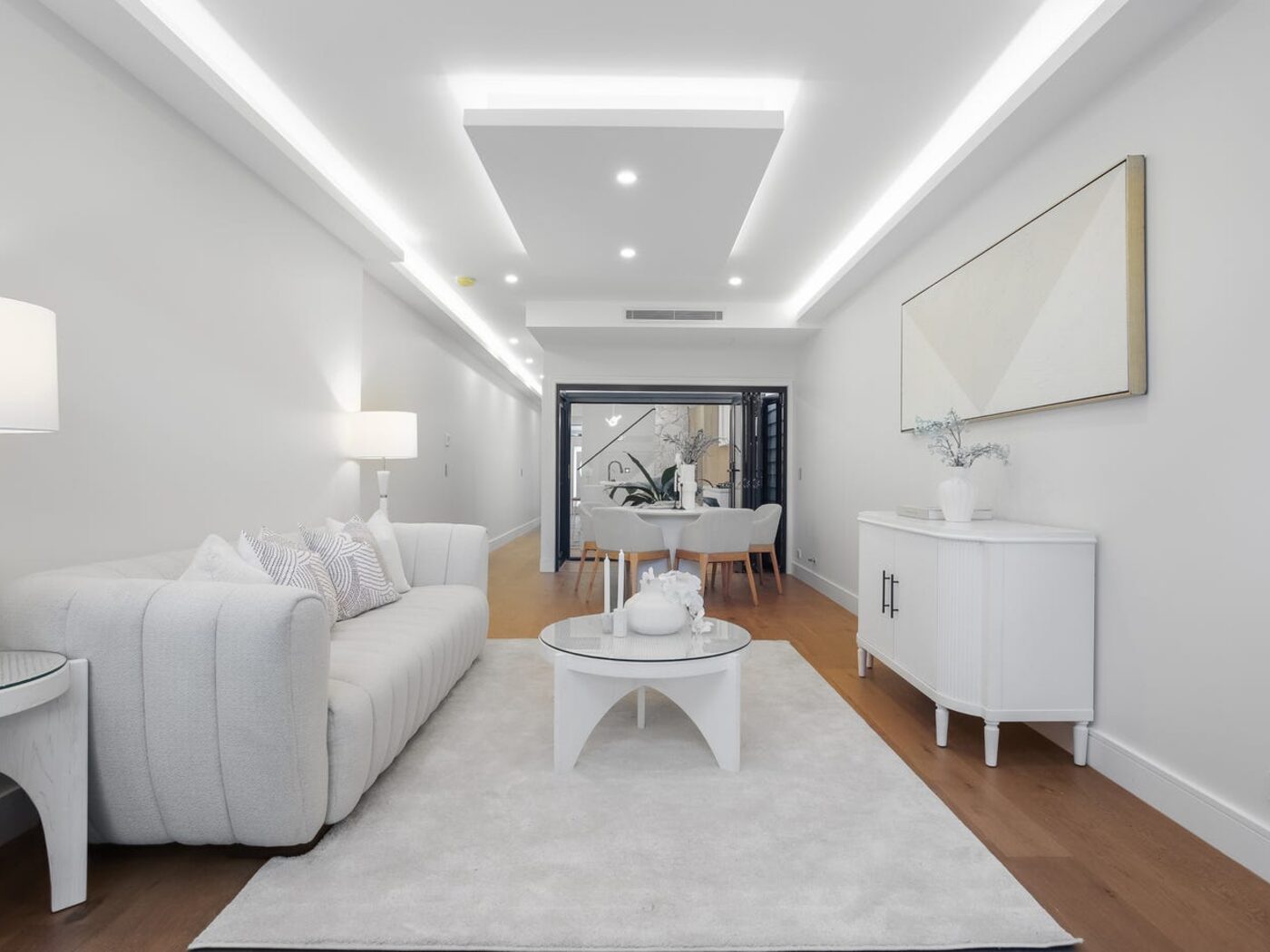 After — The original period interior stripped back during the renovation, and a finished interior after