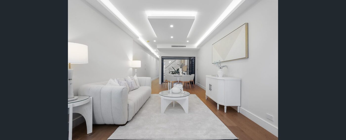 The finished open living space, bright and modern